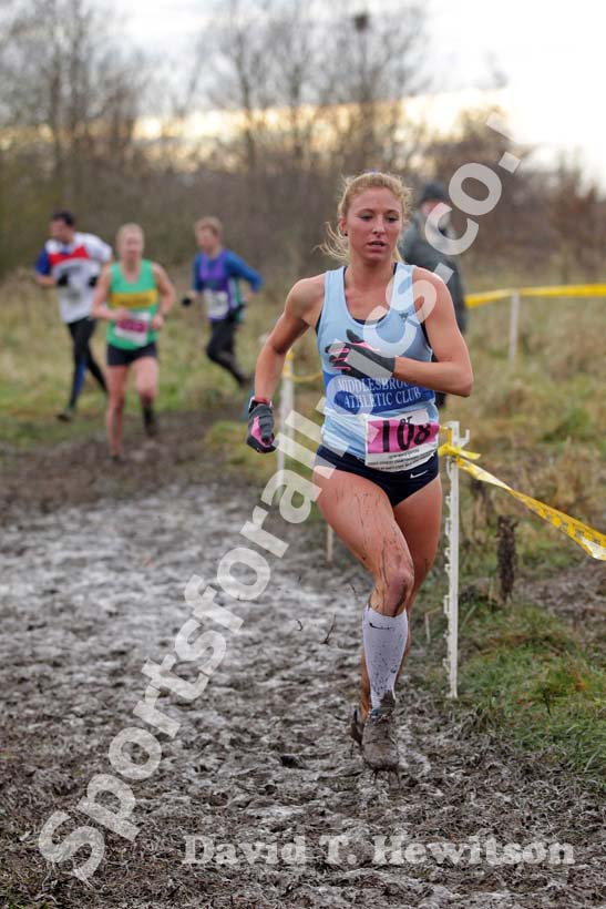 Kirsty Legg (Middlesbrough AC Mandale) on her way to winning the 2012 North East Championships, Summerhill Country Park, Hartlepool.